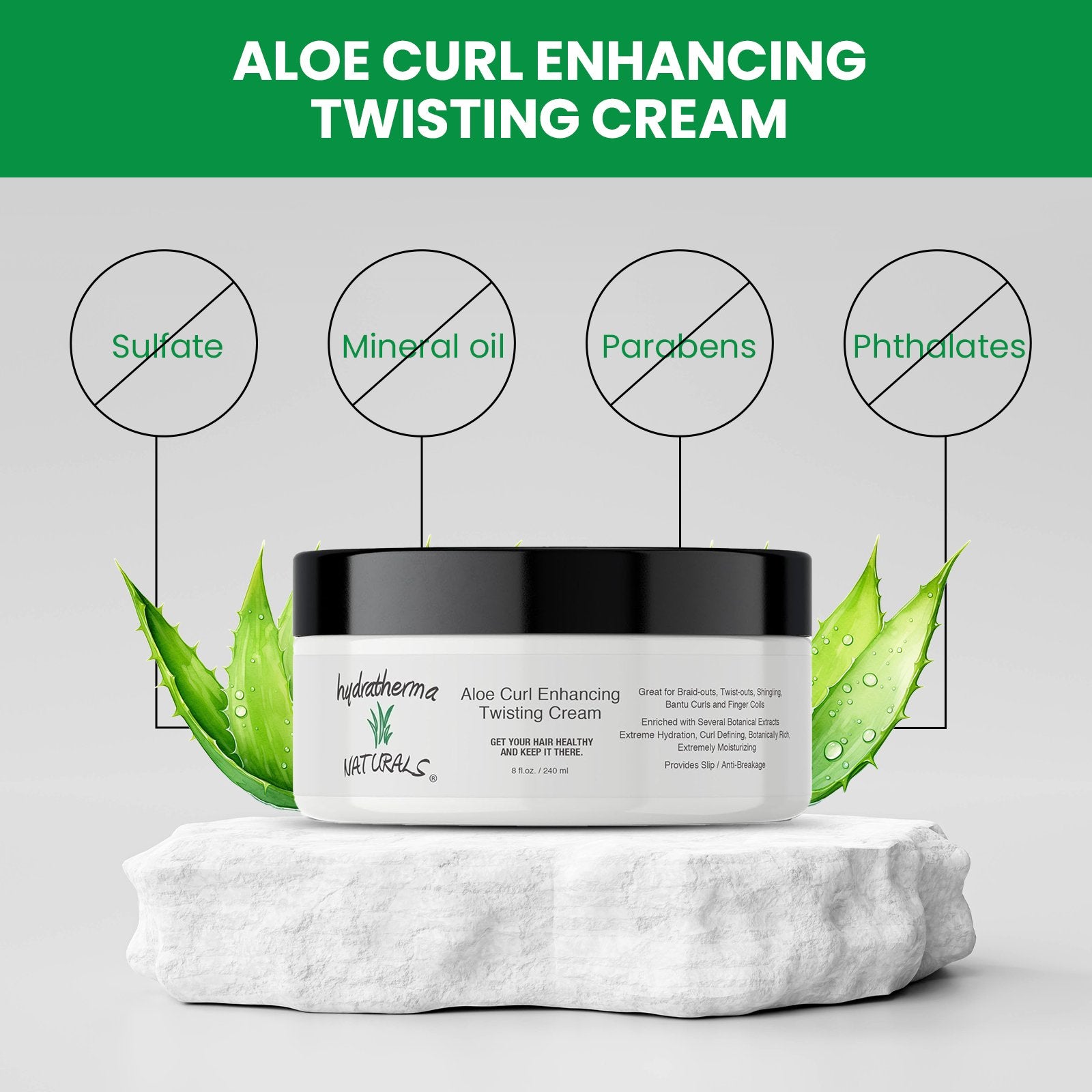 Aloe Curl Enhancing Twisting Cream - HydrathermaNaturalsAloe Curl Enhancing Twisting CreamHydrathermaNaturals